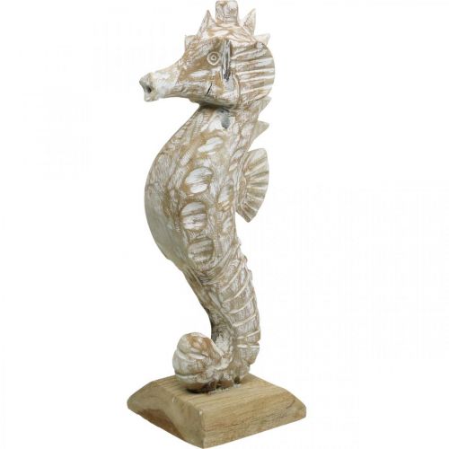 Seahorse Deco White Wood Maritime Decoration Deco Figuuri H38cm