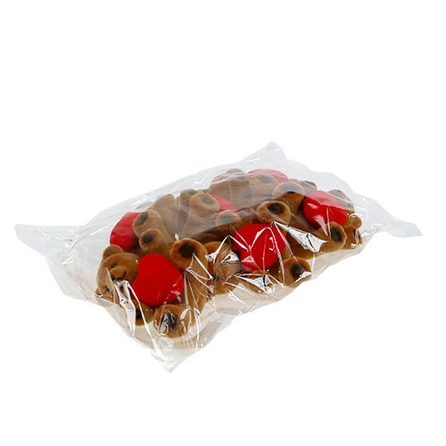 Floristik24 Nalle flokkattu 10cm sydän 6kpl