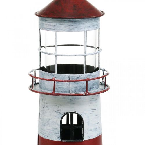 Floristik24 Teelight majakka metallikoristeet merenpunainen, valkoinen Ø14cm K41cm