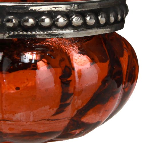 kohteita Kynttilänlasi antiikkipunainen hopea metallireunuksella Ø6cm K3,5cm