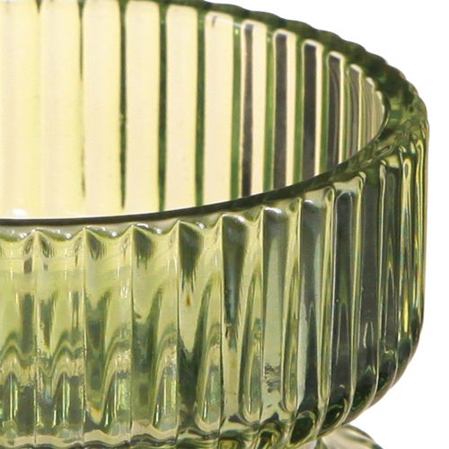 kohteita Kynttilänjalka lasi koristeellinen uurrettu vihreä Ø9cm K7cm 4 kpl