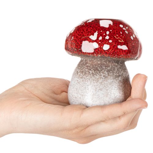 Koristeellinen sieni, kärpässieni, tuikkukynttiläkuppi pöytäkoristeena, 9cm | Floristik24.fi