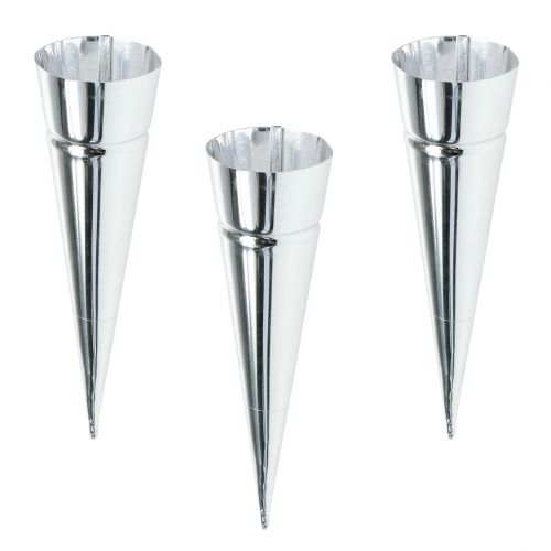 Floristik24 Lämpökynttilänjalka hopea Ø4.5cm K14cm 8kpl