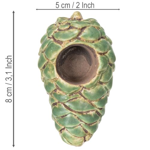Tuikkukynttiläpidike, käpykuvio, kynttilänjalka, 8 cm, 3 kpl | Floristik24.fi
