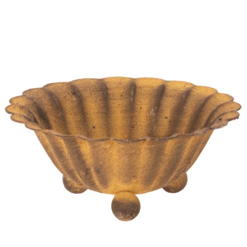 Vintage-tuikkupidike, pieni kulho, ruosteenvärinen metalli, Ø10cm, korkeus 4,5cm ostaa | Floristik24.fi