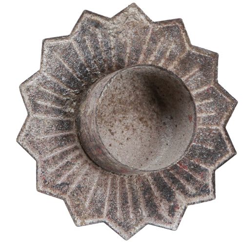 Floristik24 Kynttilänjalka vintage kynttilä kiinnitykseen harmaa Ø9cm K8,5cm 4kpl