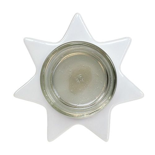 kohteita Teekynttiläpidike Valkoinen Tähti muotoinen lasi Ø10cm H10,5cm 2kpl 2kpl