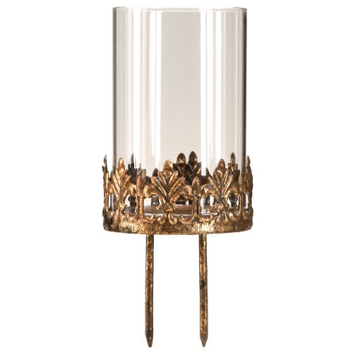 Floristik24 Kynttilänpidike lasilla antiikkisen näköisen kullan liittämiseen Ø5,5cm 4 kpl