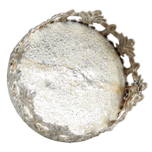Floristik24 Kynttilänjalka lasilla liittämistä varten vintage hopeaa Ø5,5cm K8cm 4kpl