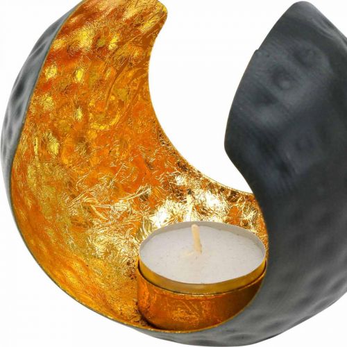 kohteita Kynttilänjalka musta kultainen pöytäkoriste metallia 12×9×10cm