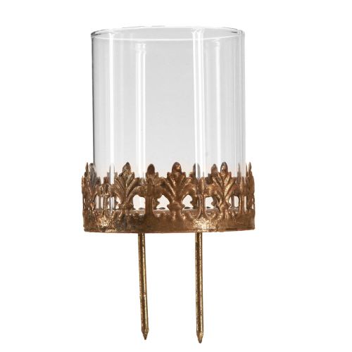 Floristik24 Kynttilänjalka kiinnitettäväksi kynttilälasilla kultaa Ø7cm 4 kpl