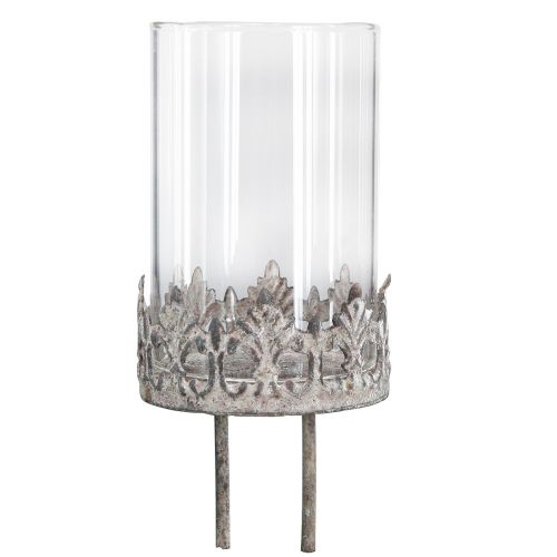 Floristik24 Kynttilänjalka kiinnitettäväksi kynttilälasilla harmaa Ø5,5cm 4kpl