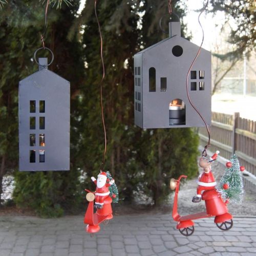 Floristik24 Teekynttilänjalka talo musta metalli, majakka Ø4,4cm K18cm