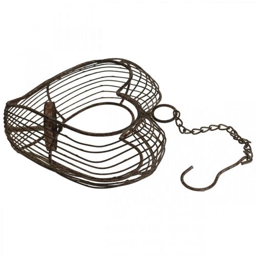 kohteita Teekynttilänjalka metallinen riippuva koriste ruostekoristesydän 22×7×20cm