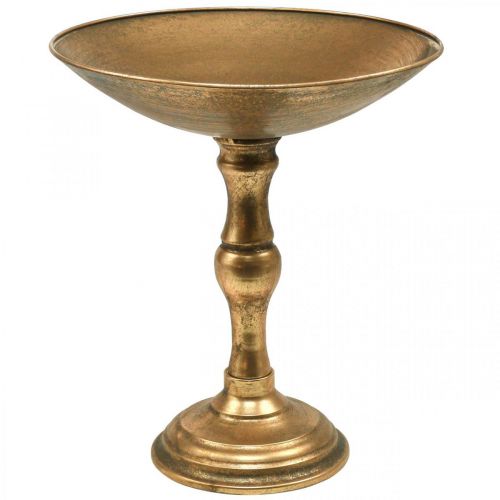 Floristik24 Koristekulho jalustalla metallinen koristekulho vintage Ø32cm H37cm