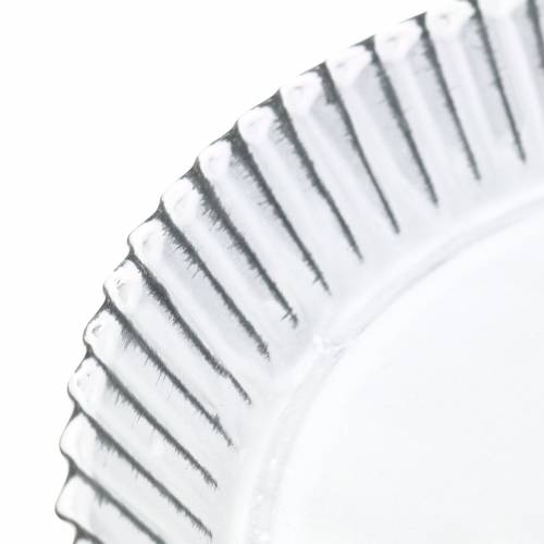 Floristik24 Koristelautanen leivinpelti Sinkki Valkoinen Ø19,5cm H2cm