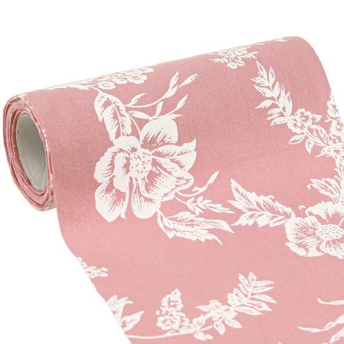 kohteita Pöytänauha kukkakuvioinen pöytäjalka puuvilla pinkki 15cm 3m