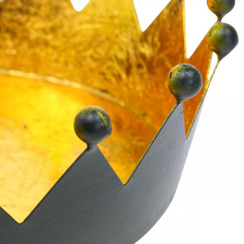 Floristik24 Pöytäkoristelu Joulukruunu mustakulta Ø16,5cm K6cm