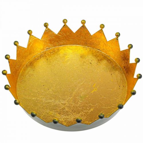 Floristik24 Pöytäkoristelu Joulukruunu mustakulta Ø16,5cm K6cm