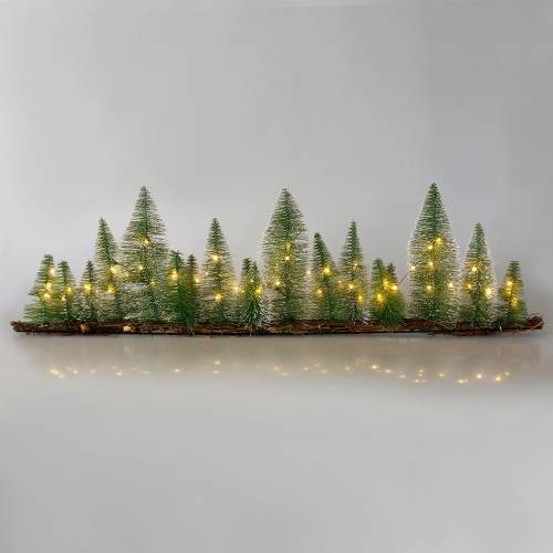 Floristik24 Pöytäkoriste talvimetsä LED-vihreällä 100cm 60L