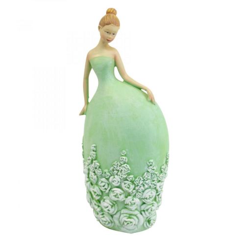 Floristik24 Pöytäkoristelu kevätkoriste figuuri nainen mekko vihreä H20cm 2kpl