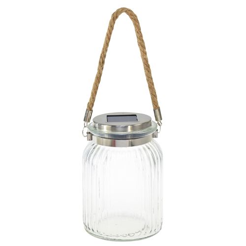 Floristik24 Pöytäkoriste aurinkoparvekkeen riippuvalaisin lämmin valkoinen Ø11cm K16cm