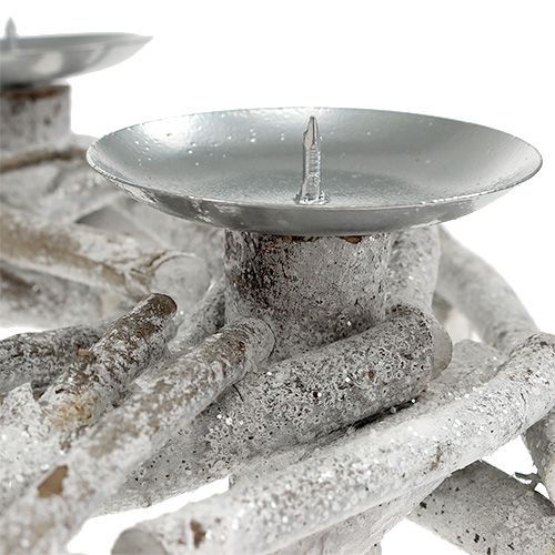 Floristik24 Pöytäseppele kynttilänjalalla Ø32cm kalkittu