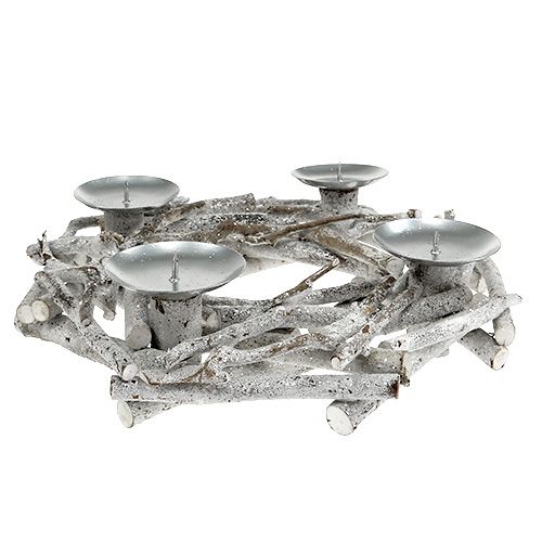 Floristik24 Pöytäseppele kynttilänjalalla Ø32cm kalkittu