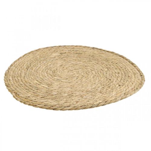 Pöytämatto pyöreä Ø40cm meriruoho luonnollinen pöytäkoristelu