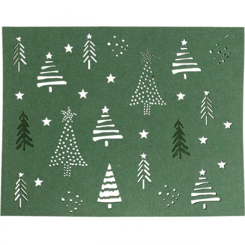 Floristik24 Pöytämatto Joulupöytäkoriste vihreä huopa 45×35cm 4kpl