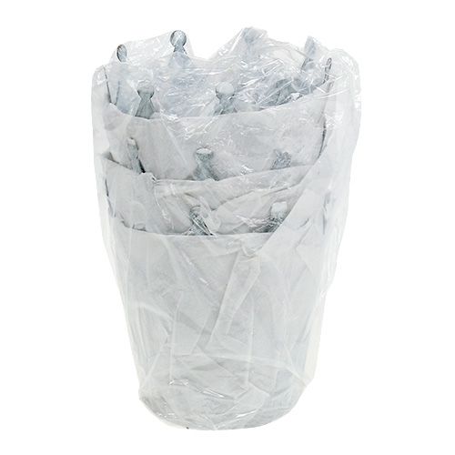 Floristik24 Sinkkikruunu pesty harmaana Ø10cm H9.5cm 6kpl