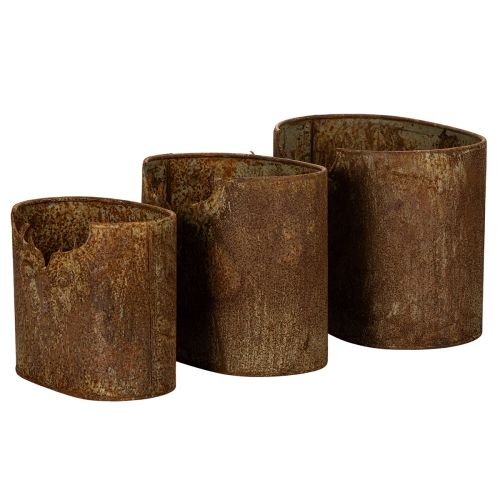 Metalliruukku, soikea, maalaismainen, peura, 3 kpl, 24 cm | Floristik24.fi