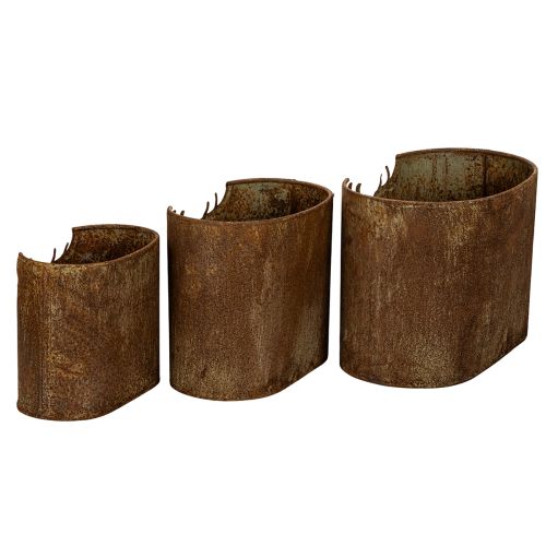 Metalliruukku, soikea, maalaismainen, peura, 3 kpl, 24 cm | Floristik24.fi