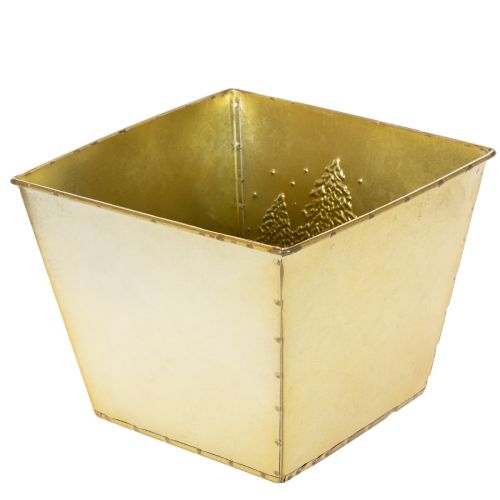 Metallinen istutusruukku kimaltelevalla kuusiaiheella, 18 cm | Floristik24.fi