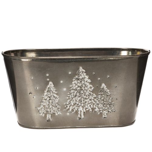 Soikea istutusruukku kohokuvioidulla kuusikuviolla, 25 cm