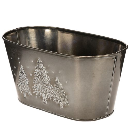 Soikea istutusruukku kohokuvioidulla kuusikuviolla, 25 cm | Floristik24.fi