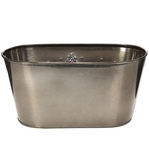 Soikea istutusruukku kohokuvioidulla kuusikuviolla, 25 cm | Floristik24.fi