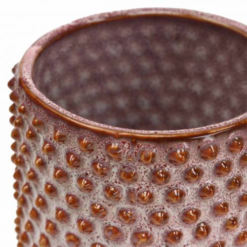 Floristik24 Planter keraaminen lasitettu pinkki, oranssi Ø7,5cm K8cm 4kpl