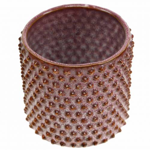 Floristik24 Planter keraaminen lasitettu pinkki, oranssi Ø7,5cm K8cm 4kpl