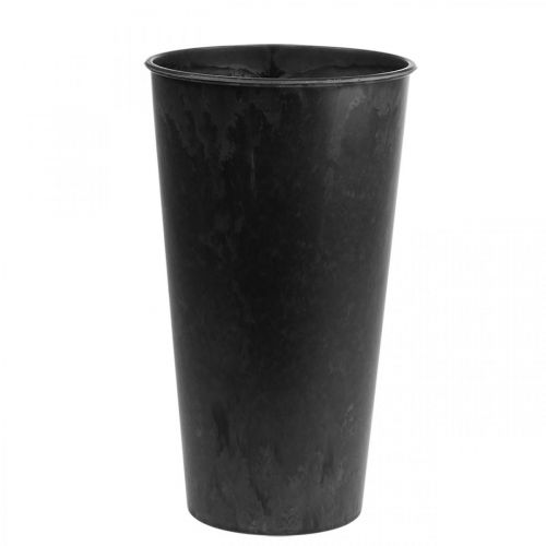 Floristik24 Lattiamaljakko musta maljakko muovista antrasiittia Ø19cm K33cm