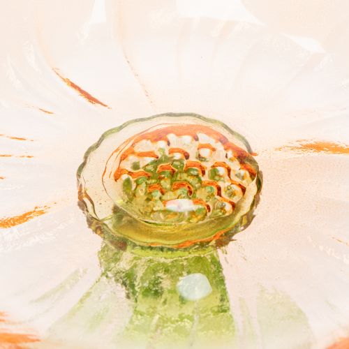 kohteita Koristeellinen lasilautanen jalalla, kukkakuvio tyylikkääseen pöytäkoristeeksi ja kesäiseen sisustukseen, 15 cm