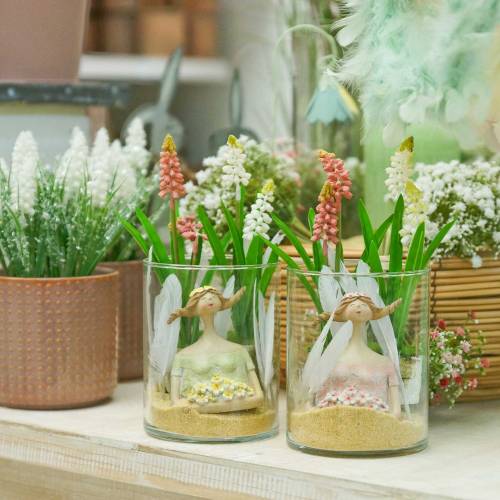 Floristik24 Rypäleen hyasintti koivupannussa vaaleanpunainen 24cm