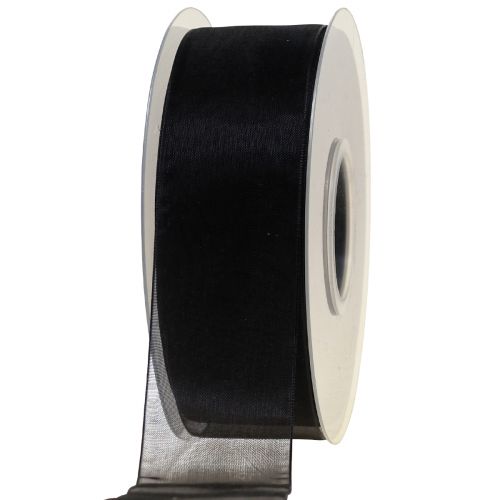 Floristik24 Suruorganzanauha, jossa reunus musta 40mm 50m