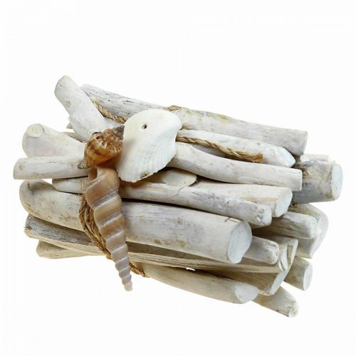 Floristik24 Driftwood Deco Driftwood Wood Bundle valkoinen L15cm