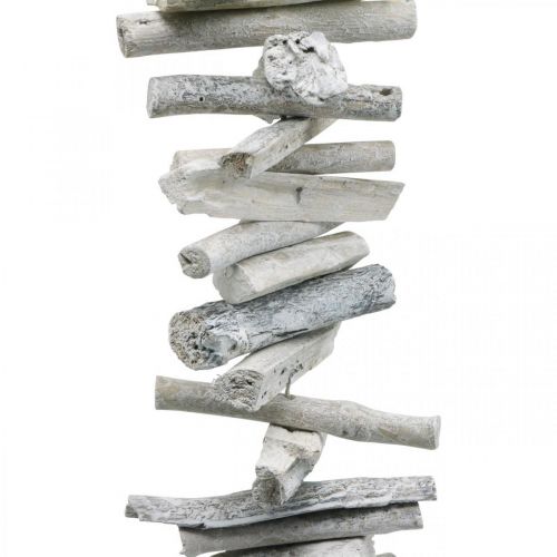 Floristik24 Driftwood Garland Maritime Deco Wood Pesty Valkoinen 80cm
