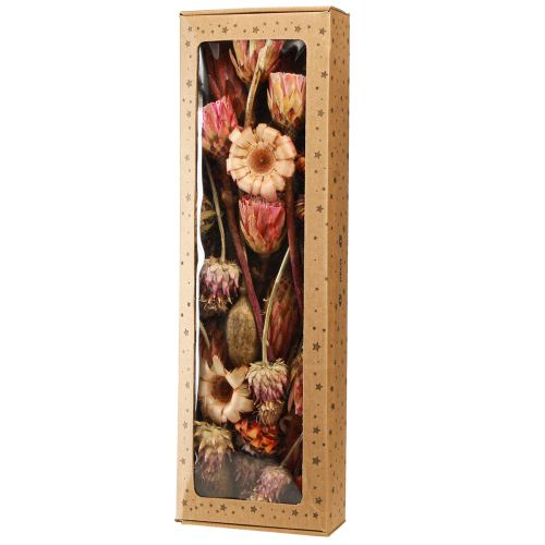 kohteita Kuivatut kukat sekoitus pinkki protea artisokka unikko 38cm 580g