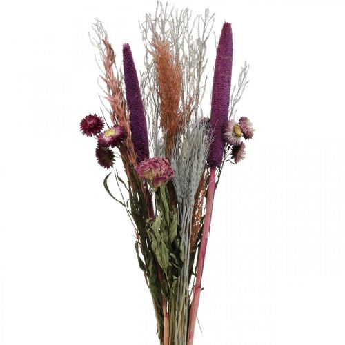 Floristik24 Kuivatut kukat Kimppu vaaleanpunaisia niittykukkia ja viljoja 70-75cm
