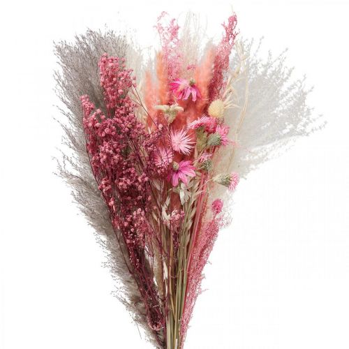 Floristik24 Kimppu kuivattuja kukkia vaaleanpunainen valkoinen phalaris masterwort 80cm 160g