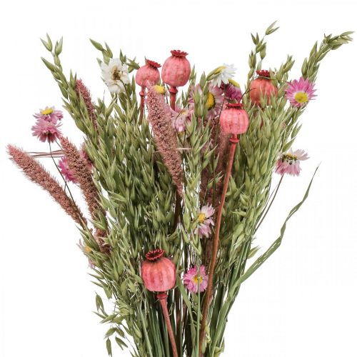 Kuivatut kukkakimppu Niittykukkakimppu Pinkki H50cm 140g