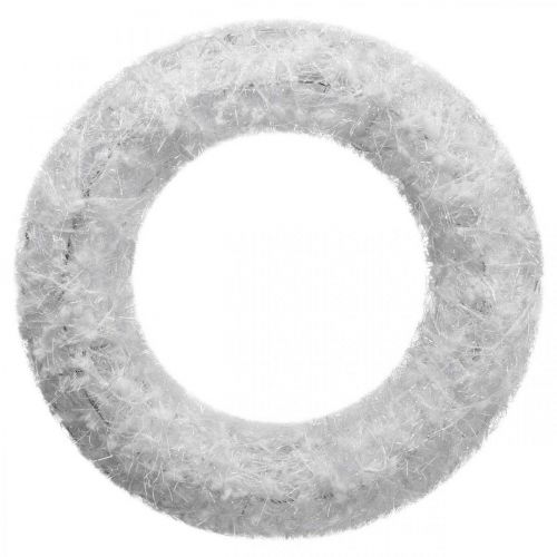 Ovi seppele Jouluseppele valkoinen koristeellinen seppele villa adventtikoristeet Ø28cm